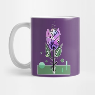 purple retro style tulip flower Mug